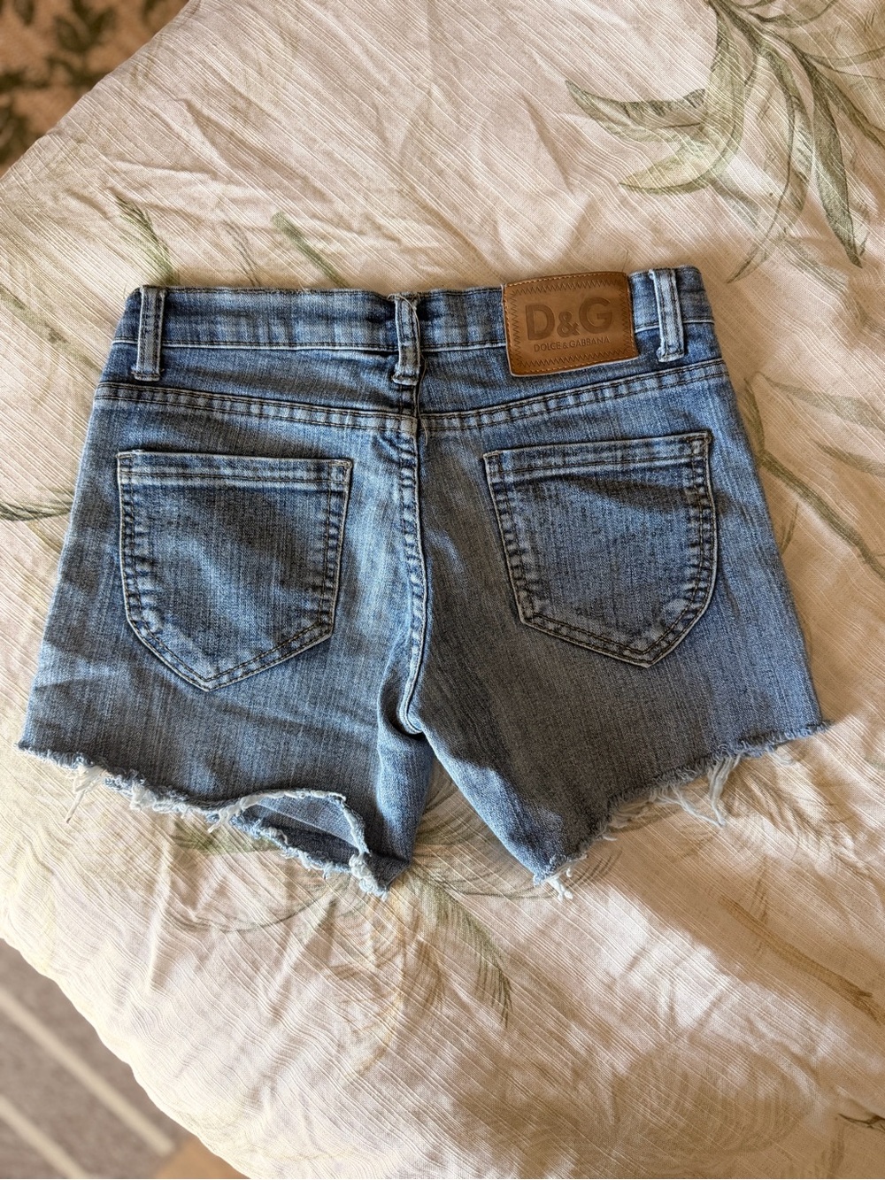 Dolce & Gabbana Light Blue Denim Frayed Hem Shorts